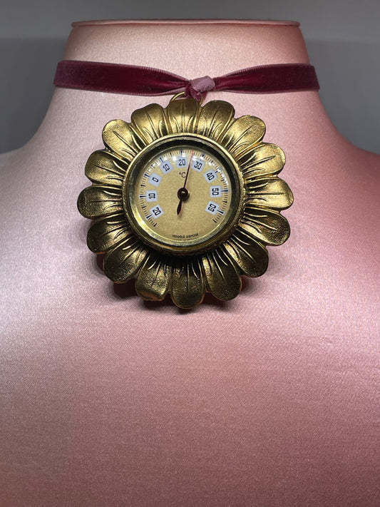 Collier thermostat marguerite doré